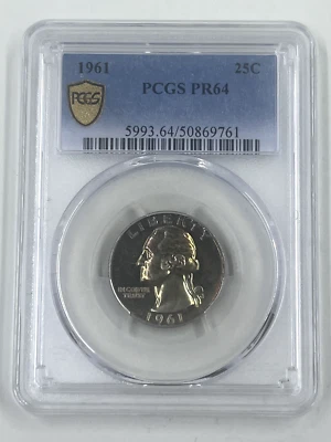 1961 25C PCGS PR64 Washington Quarter Toned - Image 1 of 4