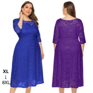 US Size 14-28 Women's Bridesmaid Evening Gown Cocktail Party Lace Pocket Dresses - Picture 1 of 86