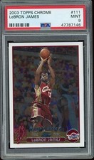 2003-04 Topps Chrome Rookie Lebron James Cavs PSA 9 Card No #111