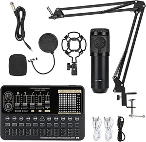 Kit Registrazione Home Studio Musica Podcast Apparecchiature Mixer Microfono Condensatore NUOVO - Foto 1 di 5