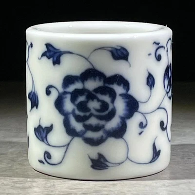 Anillo Artesanal China Porcelana Azul y Blanco Alta Gama Foto 1 de 4