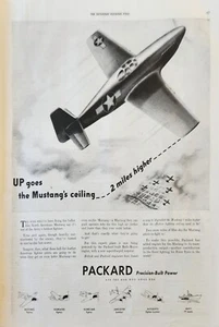 1943 Packard precision built power Vintage Ad up goes the Mustangs ceiling - Imagen 1 de 1