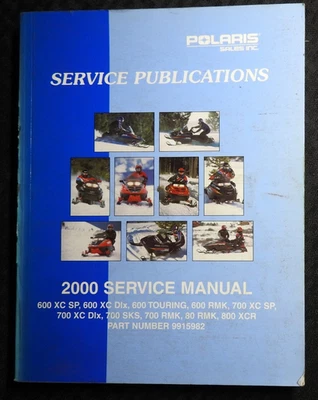 2000 Polaris 600 700 800XC Sp Rmk Xcr SKS Dlx Touring Nieve Servicio Manual - Imagen 1 de 4