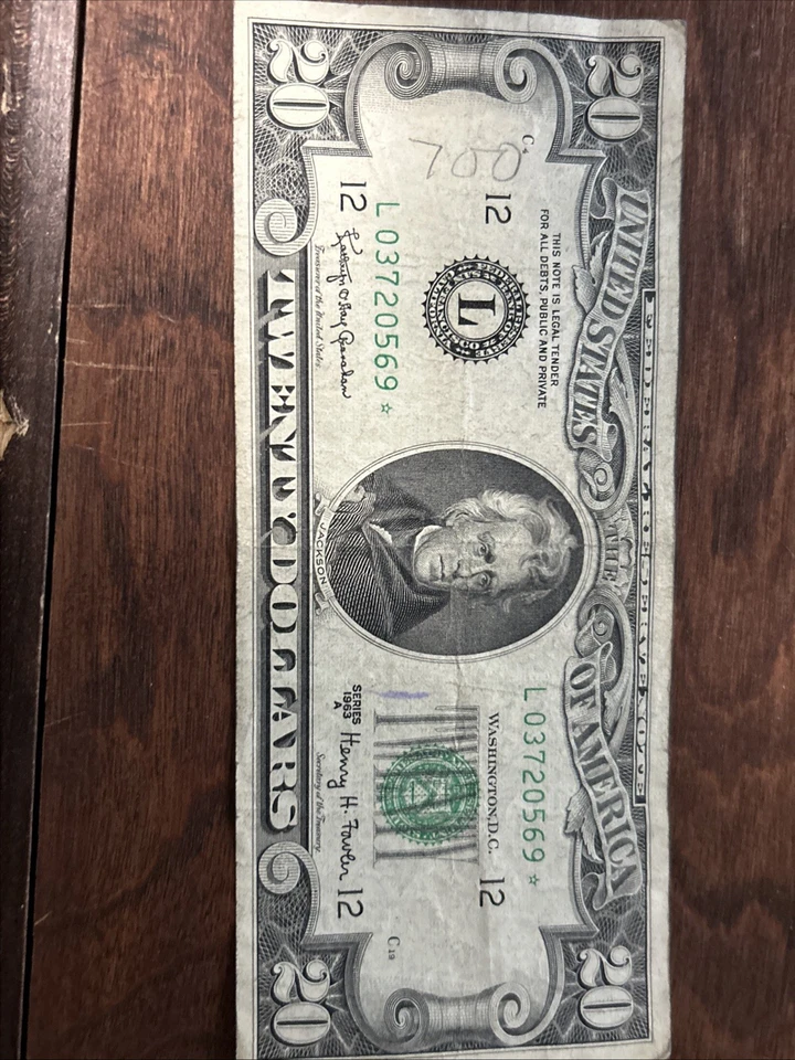 РЕДКАЯ 20 долларов 1963A звезда Примечание новом Сан-Франциско Калифорния винтажный коллекционер - Изображение 1 из 4