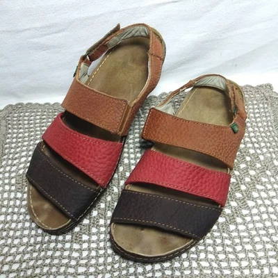 Женские босоножки El Naturalista Torcal N317 трехцветные плоские кожаные с ремешком - Изображение 1 из 4
