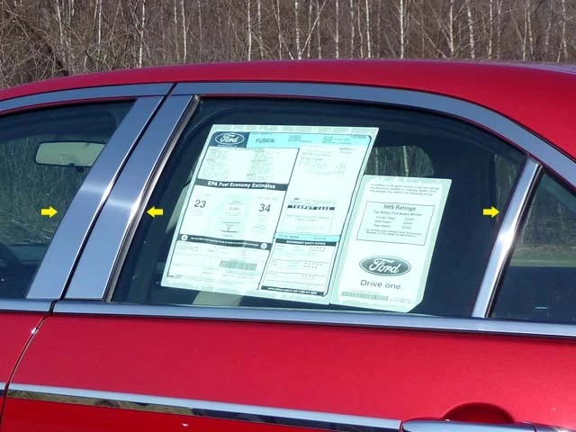 Postes de pilar de cromo inoxidable 6 piezas moldura de ventana Qaa para Ford Fusion 2006-2012 Foto 1 de 4