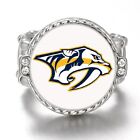 Nashville Predators Silver Women's Crystal Accent Ring Fits All Sizes D12