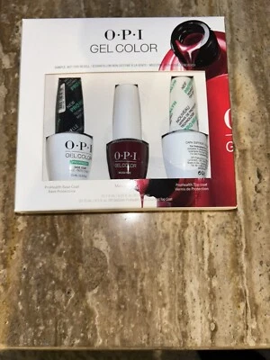OPI Gel Color Vino Málaga, Base Coat, Too Coat Set Nuevo En Caja Foto 1 de 2