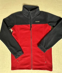 columbia boys size XL 18-20 red full zip fleece jacket polyester soft - Picture 1 of 4