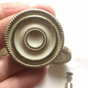 Set of 2 Vintage Pat Rend Metal Door Drawer Knobs Pulls & Bolt Round 1,5” - Picture 1 of 10