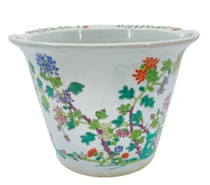 Chinese Large Famille Rose Porcelain Floral Flower Planter 19th / 20th C - Picture 1 of 7