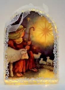 Shepard Boy Following Star Christmas Ornament Lighted Battery Valerie Parr Hill - Picture 1 of 9
