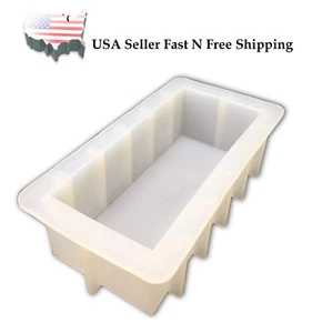 Rechteckig Weiß Silikon Zum Selbermachen Rechteck 42oz Form Laib Seifenform 8"" US-Lagerbestand - Bild 1 von 5