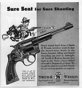 1938 Smith & Wesson Police Revolver Series Ad #3 "Sure Seat" Original Print Ad - Picture 1 of 1