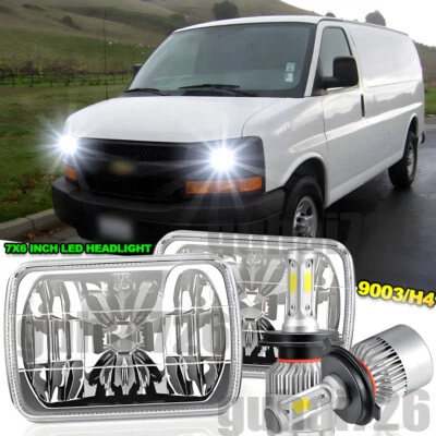 Par de Faróis de LED DRL 5x7" 7x6" para ajuste GMC C1500 C2500 C3500 K1500 Suburban - Imagem 1 de 4