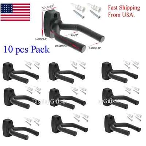10 PCS Pack Guitar Hangers Hook Holder Wall Mount Hanger Display Instrument - Picture 1 of 7