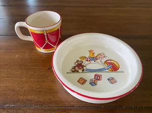 Vintage TIFFANY & Co MASON'S Baby Set Bowl Cup Drum Toys Nursery Child  - Picture 1 of 6