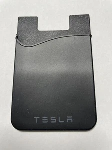 Official Tesla Pocketed Cell Phone Credit Card Holder Wallet Adhesive Black - Picture 1 of 2