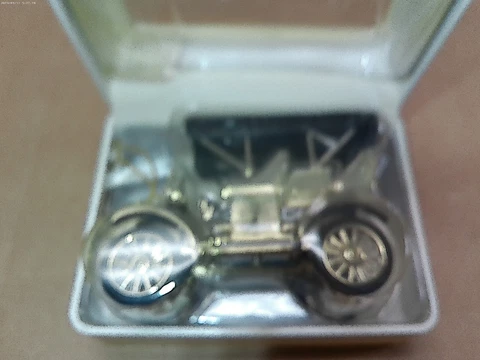BEAUTIFUL VINTAGE WATERBURY MINI MERCEDES ANTIQUE CAR DESK TIMEX CLOCK  RARE BOX Cover