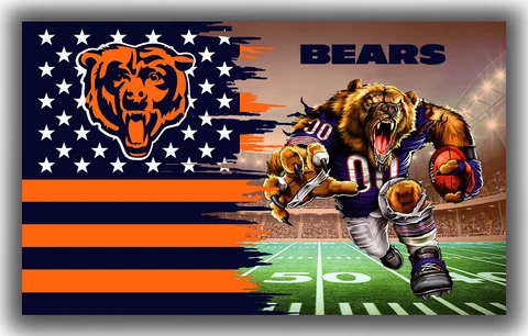 Chicago Bears Football Team Mascot Memorable Flag 90x150cm 3x5ft best banner Cover