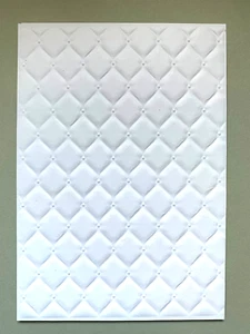 3D Embossed Card / Topper. QUILTED design White x 4 ...300gsm. ...(S) - Picture 1 of 1