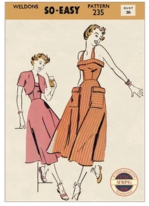 1950s Sun Dress and Bolero Vintage Sewing Pattern Bust 36 - Picture 1 of 2