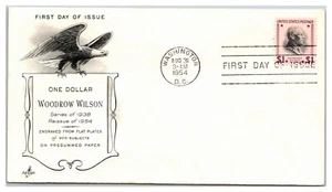 832C Woodrow Wilson 1954 Artcraft Cachet Primer Día Cubierta Sin Dirección LOTE 2031 - Imagen 1 de 1