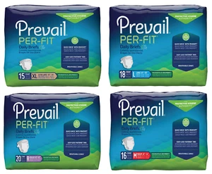Prevail Per-Fit Adult Incontinence Briefs Diapers, Maximum Absorbency, M/R/L/XL✅ - Picture 1 of 9