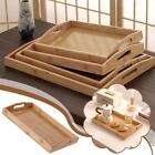 Serving Tray Bamboo - Wooden Tray with Handles Great for Dinner Trays, Tea Tray