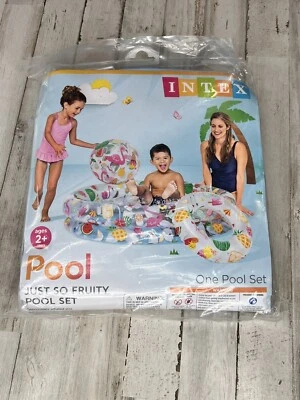 Intex Just So Fruity 48" Pool Set includes 20" Beach Ball 20" Swim Ring Kids - Image 1 of 3