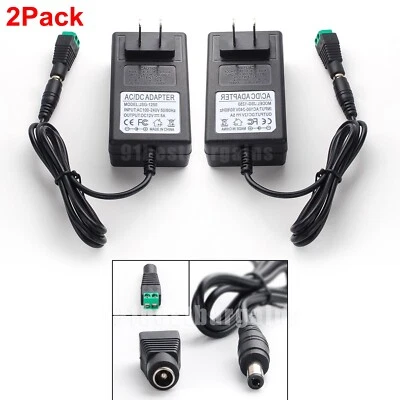2PCS Power Supply Adapter Transformer AC to 12V DC 5A 5050 3528 LED Strip Light - Image 1 of 4