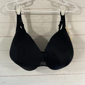 Cacique Womens Satin Full Coverage Lightly Padded Underwire Bra 40H Black New - Picture 1 of 10