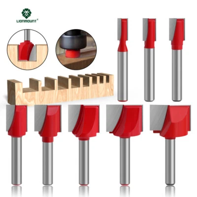 LIONMOUNT 1/4"(6.35mm) or 6mm Shank Bottom Cleaning Carbide Router Cutter bits woodworking