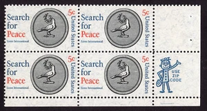 Scott #1326 Search For Peace Dove Plate Block of 4 Stamps - MNH - Picture 1 of 1
