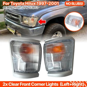 Pair Clear Corner Light Indicator Parking Signal Lamp For Toyota Hilux 1997-2001 - Picture 1 of 6