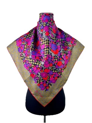 Vintage Scarf Jim Thompson Silk Scarf / Thai Silk Size 34 Inches - Image 1 of 4