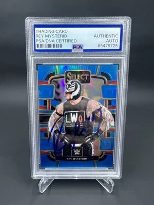 Rey Mysterio Signed 2024 Panini Select Concourse Light Blue IP Auto PSA/DNA WWE - Image 1 of 2