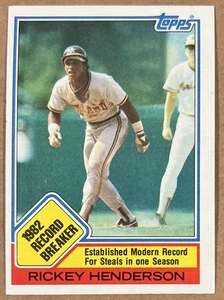 1983 Topps Baseball Rickey Henderson #2  NM Record Breaker - Picture 1 of 2