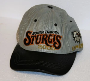 VINTAGE 2000 STURGIS GRAU ECHTLEDER HUT ^3421 - Bild 1 von 6