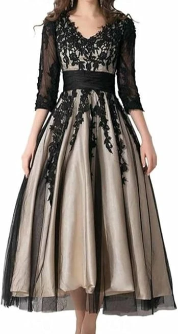 Vestidos de madre de novia con cuello en V línea A hasta el tobillo talla 16 W Foto 1 de 1