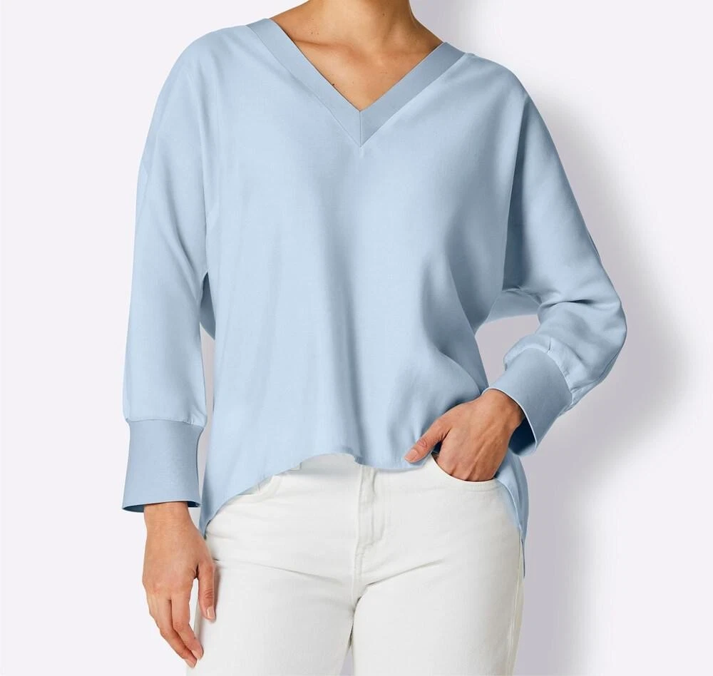 Weihnachts-Shirt Damen – 3/4-Arm Oversize Bluse Mit Festlichen Motiven