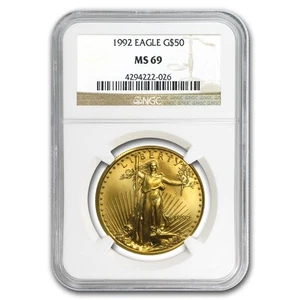 1992 1 oz American Gold Eagle MS-69 NGC - Picture 1 of 3