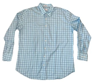 Camisa Peter Millar Para Hombre Azul Cuadros Ventana Manga Larga Con Botones Talla XL - Imagen 1 de 9