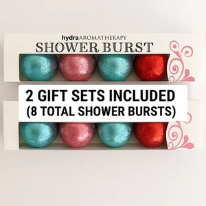 HydraAromatherapy Shower Burst Gift Set (2x 4 Packs, 8 Total) Shower Spa Steamer - Picture 1 of 8