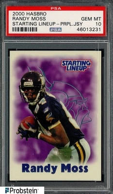 2000 Hasbro Starting Lineup Randy Moss Vikings Purple Jersey HOF PSA 10 GEM MINT - Image 1 of 2