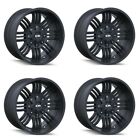 Set 4 20" Ion 144 Matte Black Wheels 20X10 8X6.5 Lifted For Chevy Gmc Rims -19Mm