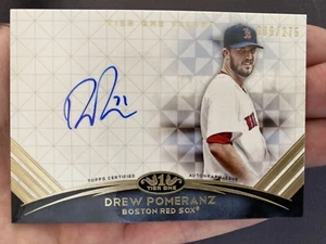 2018 Topps Tier One Talent Autographs #DPO Drew Pomeranz Auto #89/275 Red Sox - Picture 1 of 2