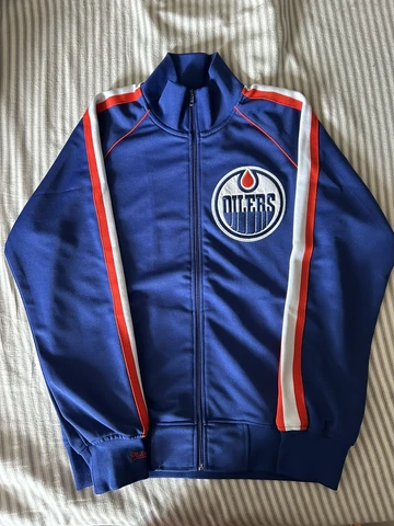 Edmonton Oilers Mitchell and Ness Track Jacket Cover