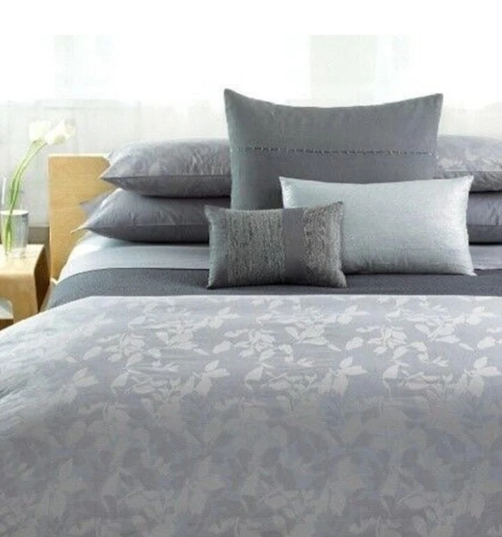 Calvin Klein Crystal Haze King Pillow Shams NWT Stunning Metalic Silver Blue! 😍 - Image 1 of 4