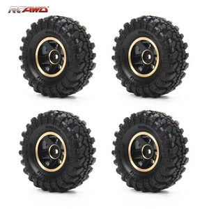 RCAWD Brass Weighted 1.0 Tires Beadlock Wheel Rims for Axial SCX24 Crawler - Picture 1 of 10